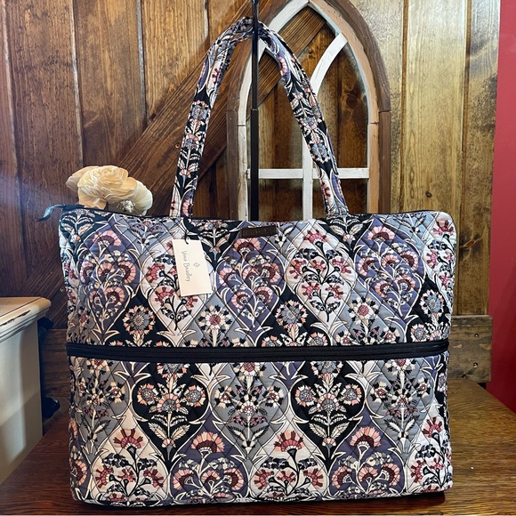 Vera Bradley Ornate Blooms Expandable Travel Tote Bag New NWT - Picture 10 of 16